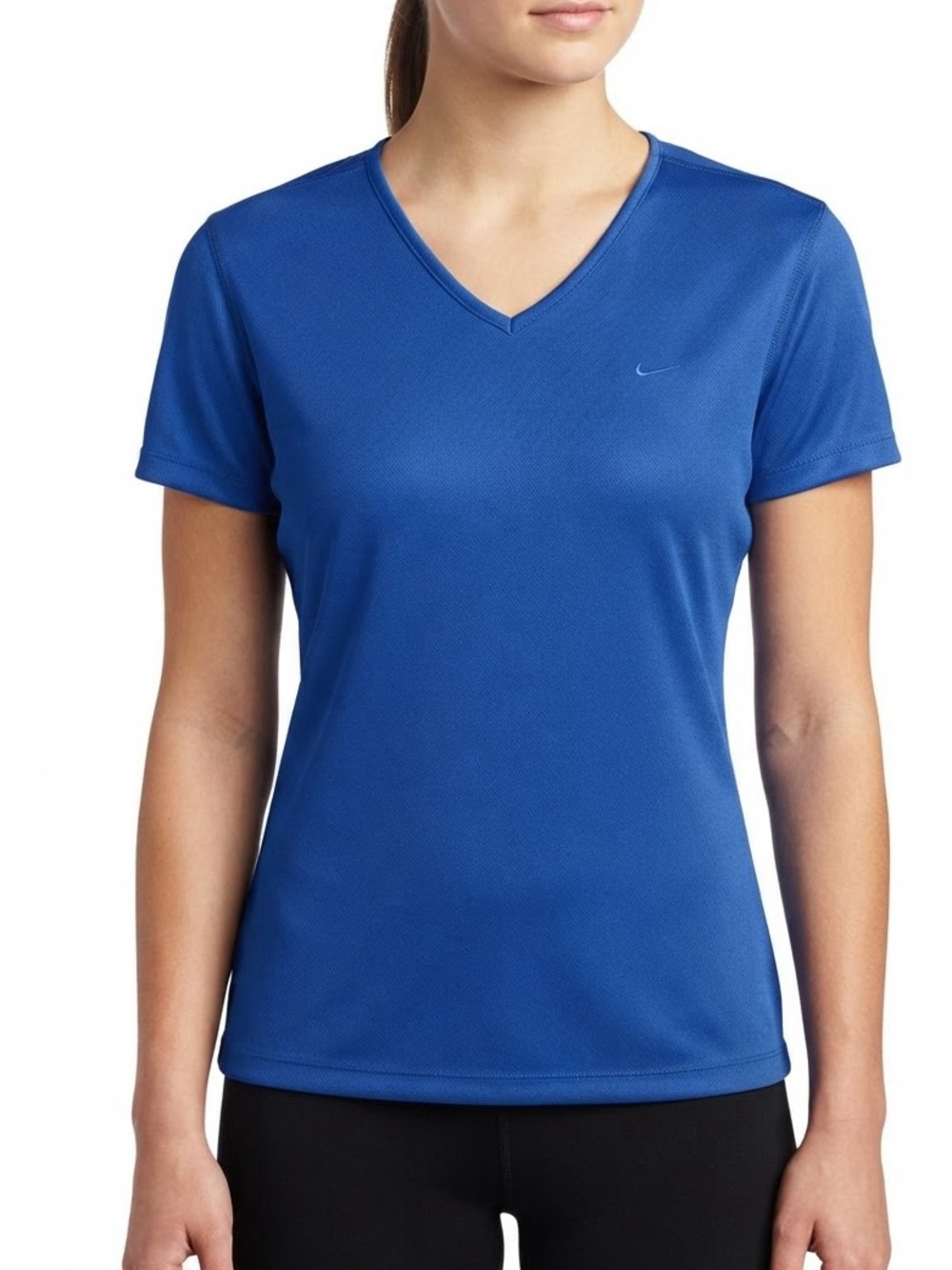 Vintage Nike Blue Dri-FIT V-Neck Athletic Activewear Top Size Youth L (12-14)